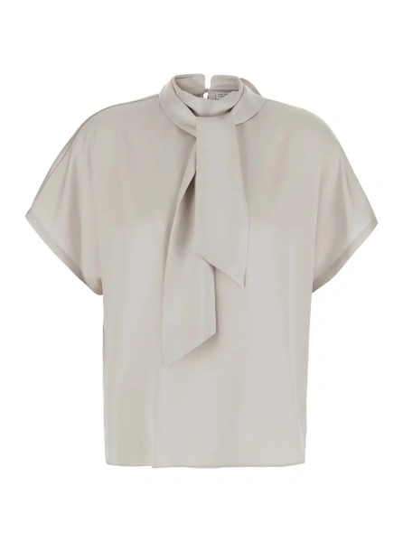 Bluza Brunello Cucinelli bej din matase