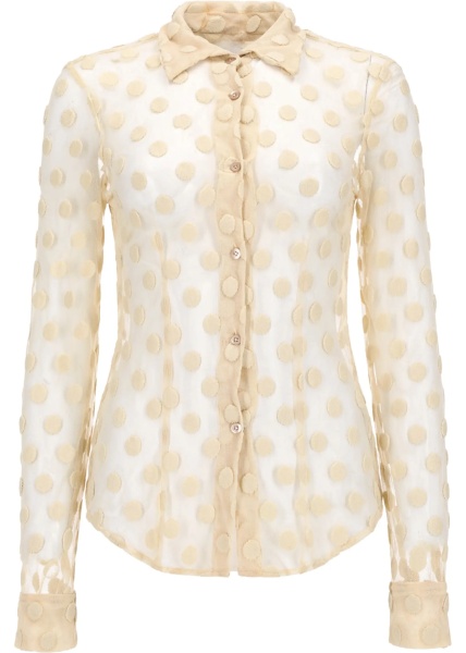 Bluza Camicia In Mesh A Pois
