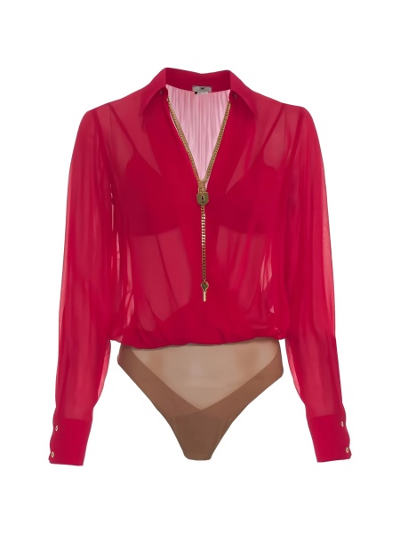 Bluza Elisabetta Franchi rosie din vascoza