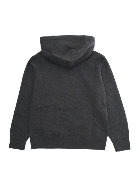 Bluze Grey Hoodie with Fixed Hood and Pony Embroidery on the Front in Cotton Blend Boy