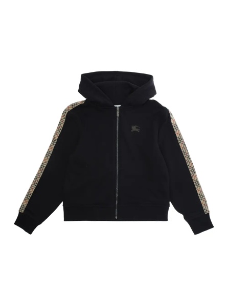 Bluze Hoodie with Equestrian Knight Motif on the Front in Black Cotton Boy