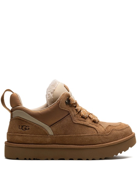 Bocanci UGG maro din piele intoarsa si material textil