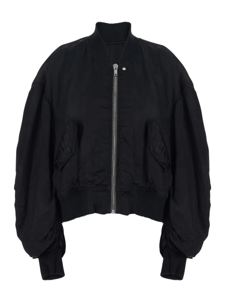 Bomber Bomber Jacket 'Secchia Flight' with Ruched Sleeves in Black for Women