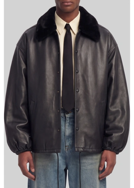Bomber Coach Leather Jacket