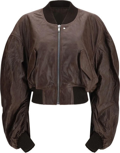 Bomber Cropped leather Bomber Jacket