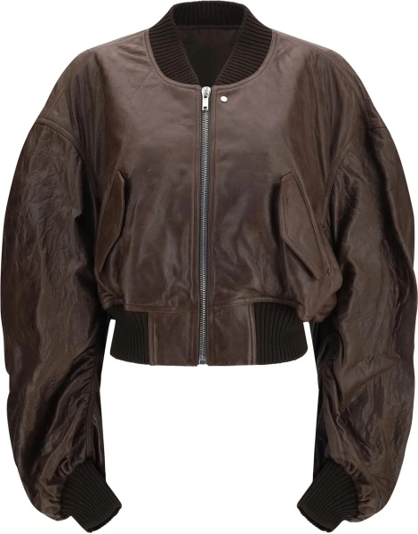 Bomber Cropped leather Bomber Jacket