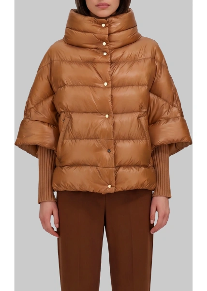 Bomber High-Neck Cape In Ultra-Light Nylon