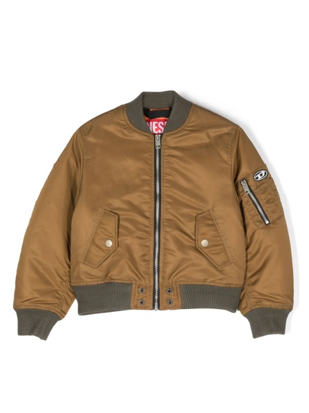 Bomber jacket Diesel verde din nylon si vascoza