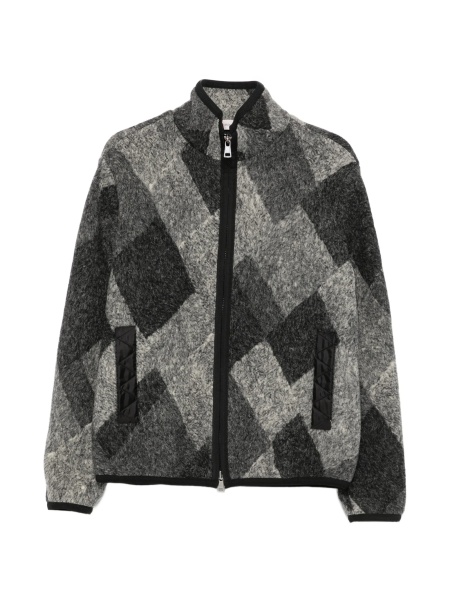 Bomber jacket Moncler gri din polyester si lana