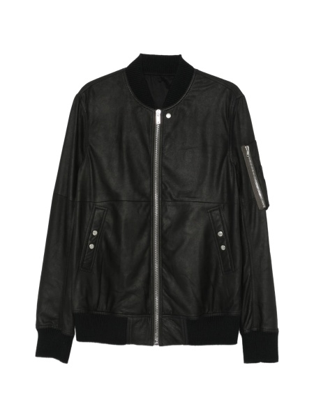 Bomber jacket Rick Owens neagra din lana si spandex/elastan