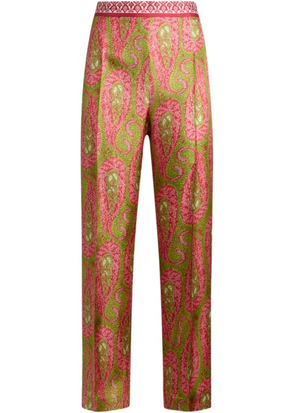 Bootcut Trousers with placed Paisley Foliage print