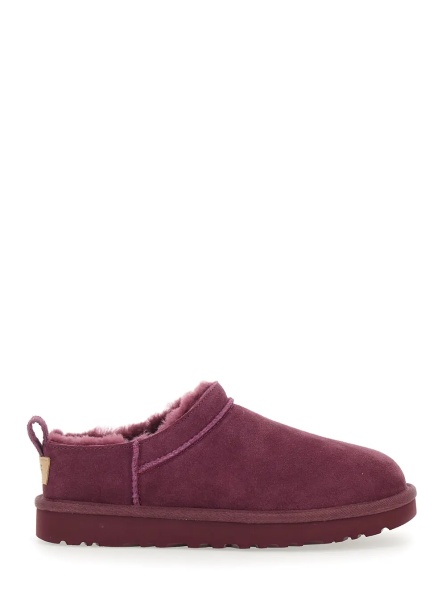 Botine “Classic Micro” Bordeaux Ankle Boots with Logo Embossed in Suede Woman