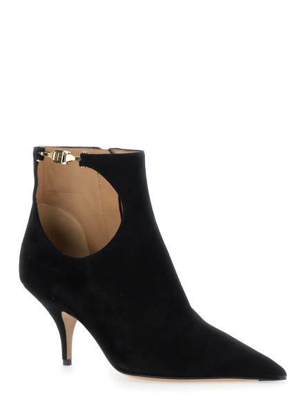 Botine 'Agia' Black Ankle Boots with Cut-Out Detail and Stiletto Heel in Suede Woman
