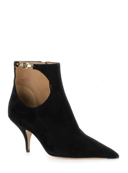 Botine 'Agia' Black Ankle Boots with Cut-Out Detail and Stiletto Heel in Suede Woman