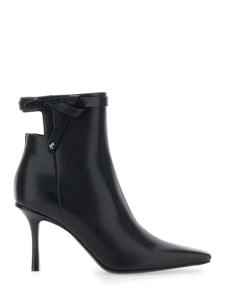 Botine 'Camie' Black Ankle Boots with Knot Detail in Leather Woman