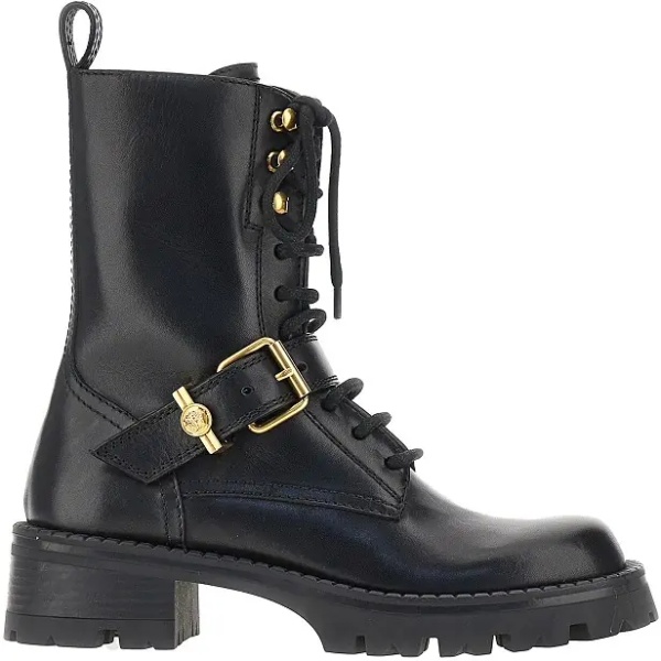 Botine Leather boots with Medusa detail