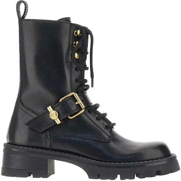 Botine Leather boots with Medusa detail