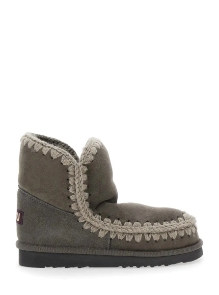 Botine Mou gri din piele intoarsa