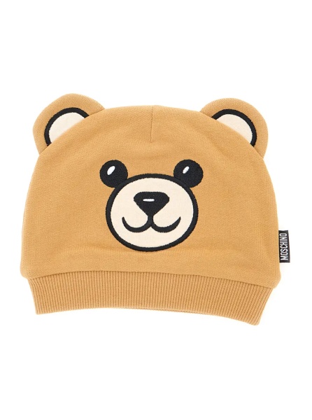 Caciula brown hat with embossed ears and face in cotton Baby