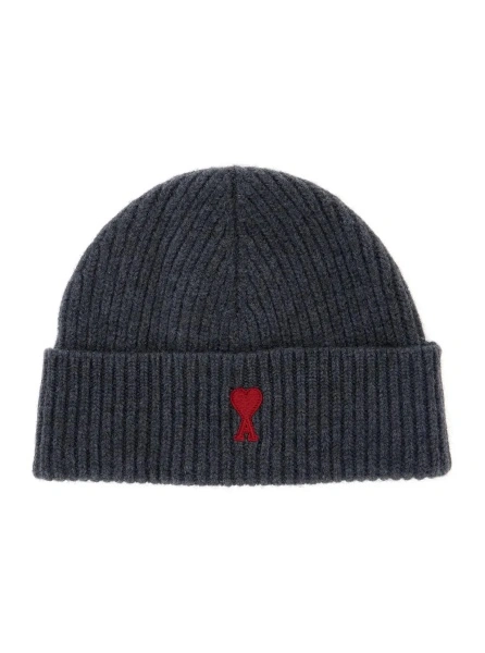 Caciula Gray Wool ADC Embroidered Beanie for Women