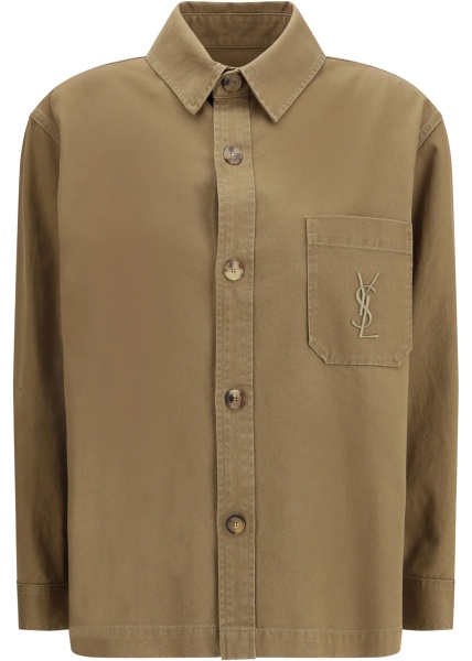 Camasa casual Cassandre Overshirt in cotton and linen gabardine