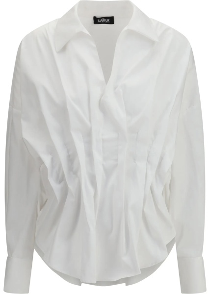 Camasa casual Shirt with front ruching in cotton