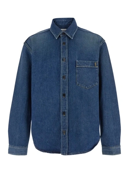 Camasa DENIM CON TASCHINO LOGO PICCOLO
