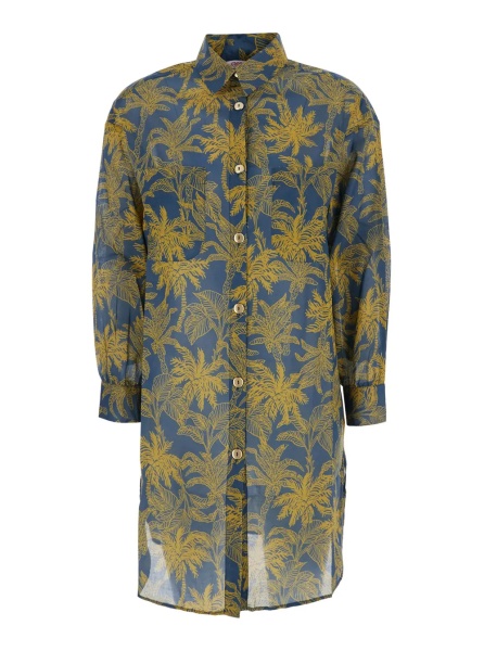 Camasa 'Exotisme' Multicolor Shirt with Classic Collar and All-Over Print in Cotton for Women
