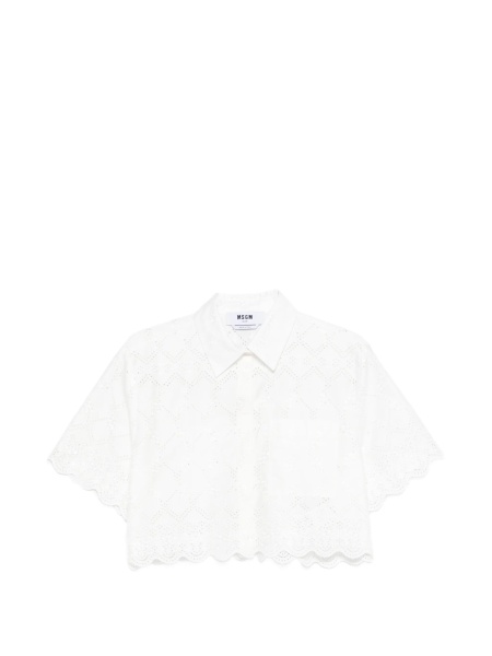 Camasa MSGM alba din bumbac si polyester
