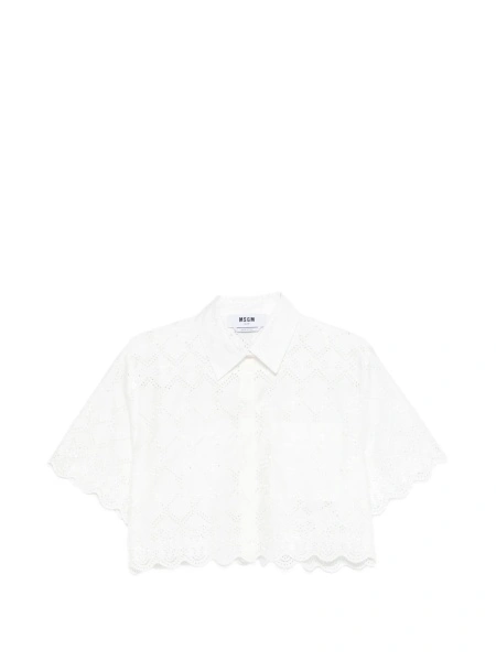 Camasa MSGM alba din bumbac si polyester