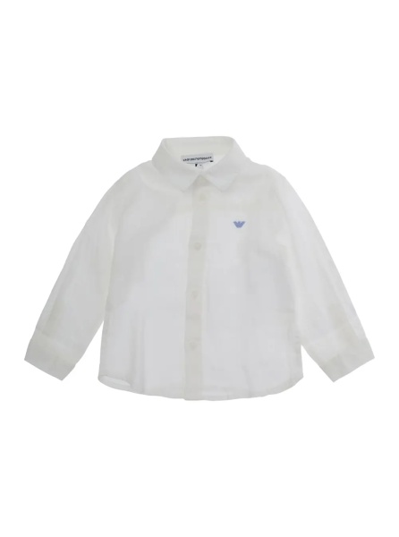 Camasa White shirt with collar and long sleeves in fabric baby
