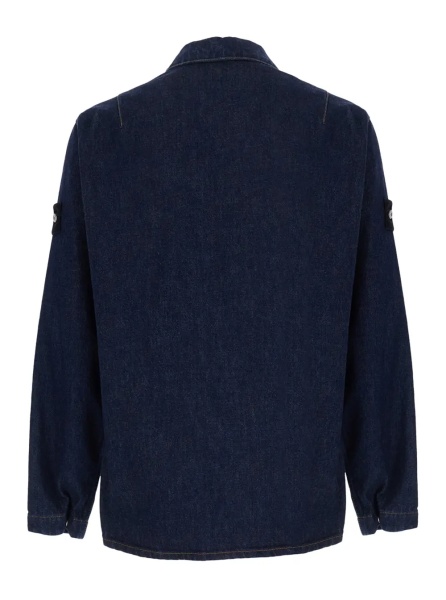 Camasi Denim Shirt with Classic Collar and Long Sleeves, in Cotton, Blue, Men