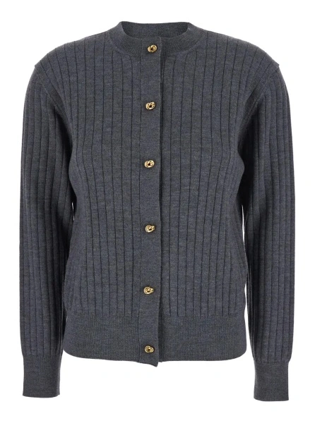 Cardigan Bottega Veneta gri din lana