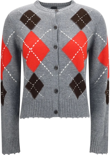 Cardigane Cardiff diamond wool and cashmere crewneck Cardigan