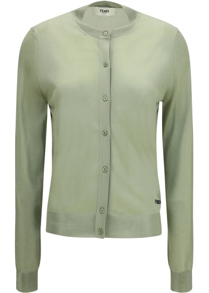 Cardigane Cardigan crewneck in viscose with embroidered logo