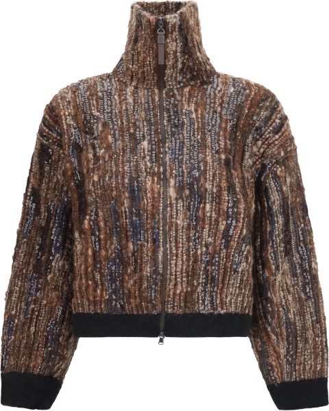 Cardigane Perforated zip Cardigan