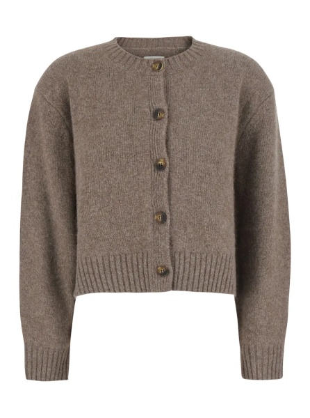Cardigane 'Remus' Beige Cardigan with round neck and button closure in Blend Wool women
