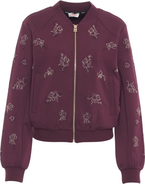 Cardigane Sweatshirt with rhinestone application