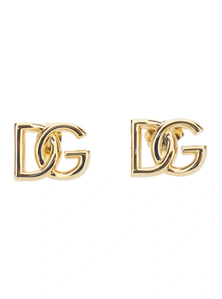 Cercei Gold-Colored Stud Earrings with Interlocking DG Motif in Bronze Woman