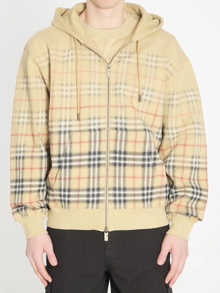 Check Fade Cotton Hoodie