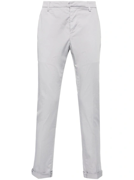 Chinos Dondup gri din bumbac si spandex/elastan