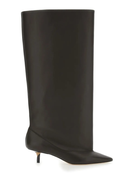 Cizme 'Les Bottes Tourni' Brown Boots with Pointed Toe and Low Stiletto Heel in Leather Woman