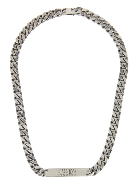 Colier MM6 Maison Margiela Numerical argintiu