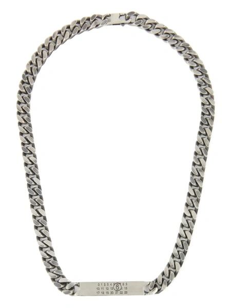 Colier MM6 Maison Margiela Numerical argintiu