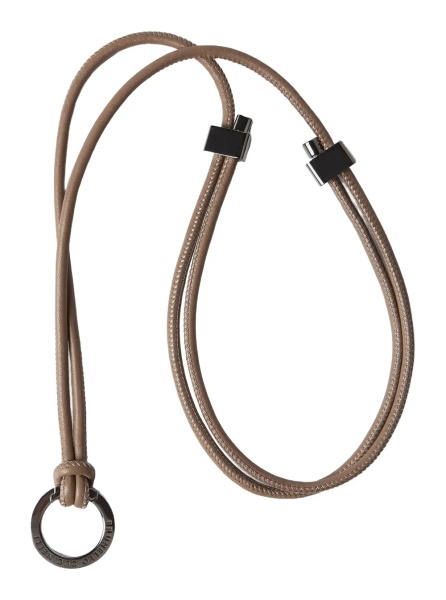 Coliere beige Necklace with engraved logo and key fobs in leather for women