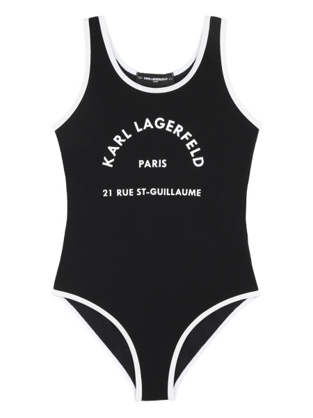Costum de baie Karl Lagerfeld negru din polyester
