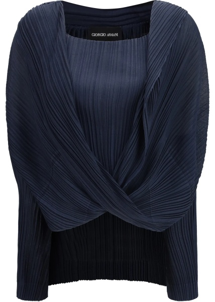 Costum Twin set crafted from semi-sheer pleated fabric Giorgio Armani Twin set crafted from semi-sheer pleated fabric