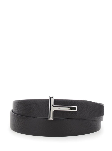 Curea Brown Belt with T Buckle Plate in Leather for Men