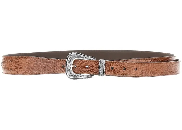 Curea Engraved buckle leather belt