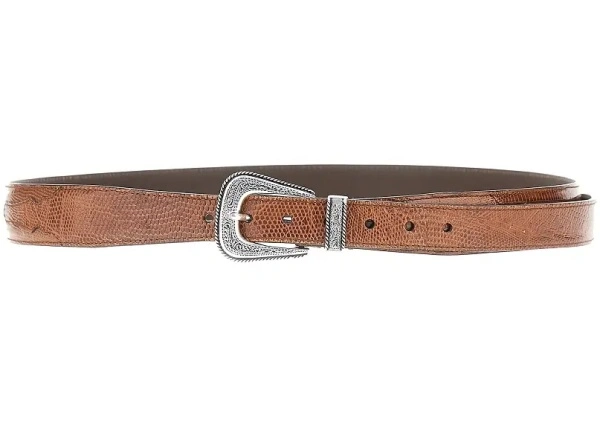 Curea Engraved buckle leather belt